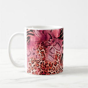 Nahtloses Leopardenmuster, abstrakter Zebra. Leopa Kaffeetasse