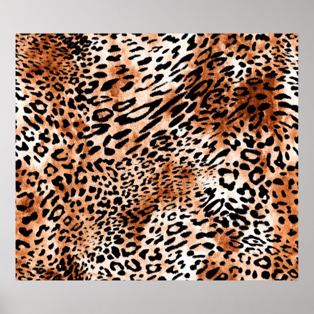 Nahtloses Leopardenmuster, afrikanischer Tierdruck Poster (Vorne)