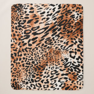 Nahtloses Leopardenmuster, afrikanischer Tierdruck Sherpadecke