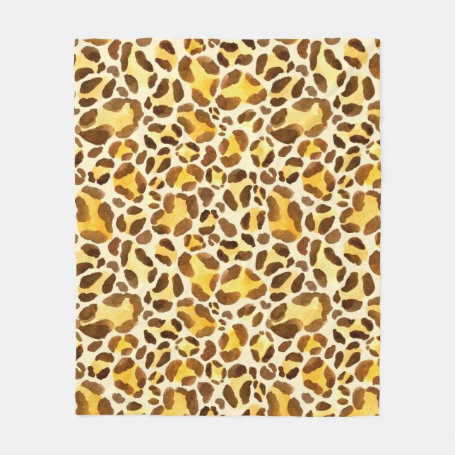 Nahtloses Leopardenmuster Fleecedecke (Vorderseite)