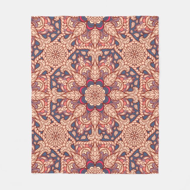 Nahtloses Mandala-Muster. Vintages Dekorelement Fleecedecke (Vorderseite)