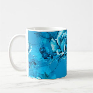 Nahtloses Muster aus Blumen. Wasserfarbene Element Kaffeetasse