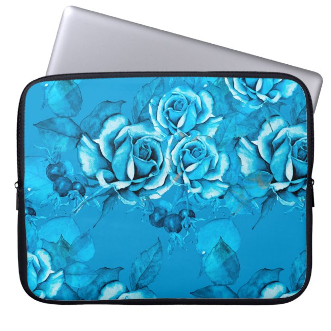 Nahtloses Muster aus Blumen. Wasserfarbene Element Laptopschutzhülle (Vorderseite)