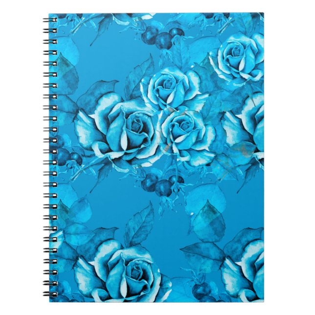 Nahtloses Muster aus Blumen. Wasserfarbene Element Notizblock (Vorderseite)