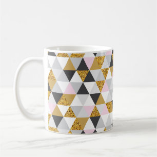 Nahtloses Muster aus geometrischem Goldmarmor Kaffeetasse