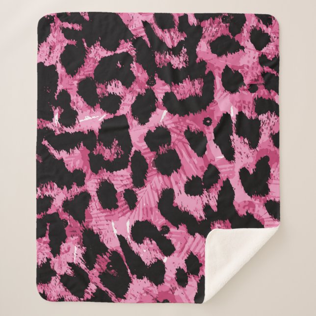Nahtloses Muster aus Leopard Sherpadecke (Vorderseite)