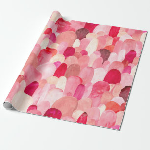 Nahtloses Muster aus rosa, roten und beigen Flecke Geschenkpapier
