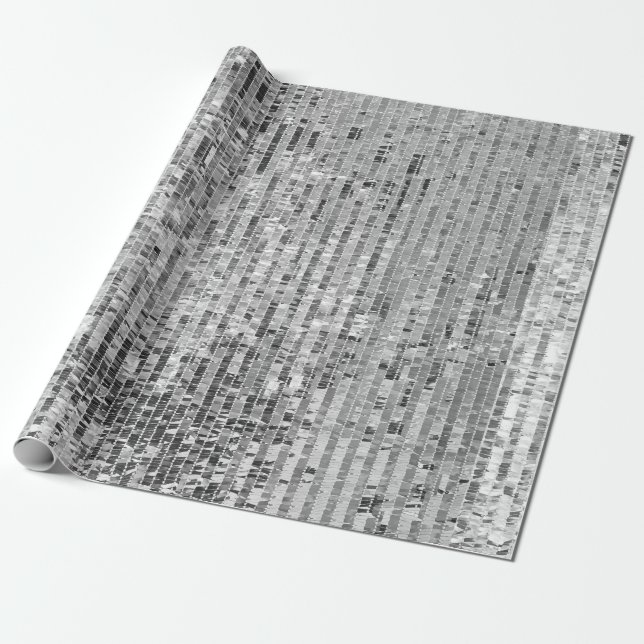Nahtloses Muster aus silbernen Pailletten Geschenkpapier (Ungerollt)