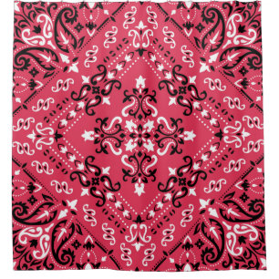 Nahtloses Muster basierend auf Zierpaisley Bandana Duschvorhang