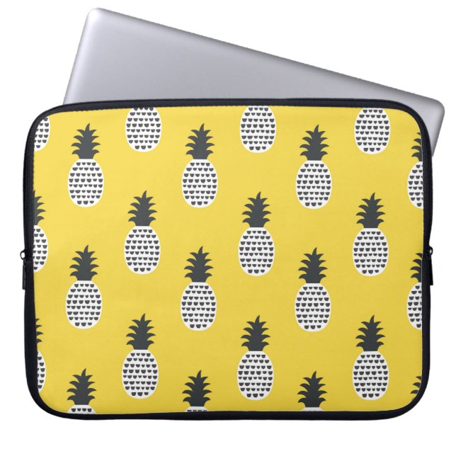 Nahtloses Muster bei Ananas Laptopschutzhülle (Vorderseite)