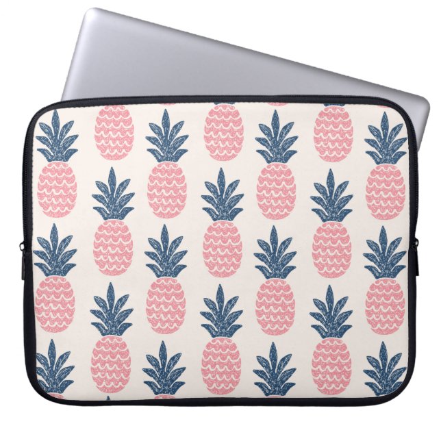 Nahtloses Muster bei Ananas Laptopschutzhülle (Vorderseite)