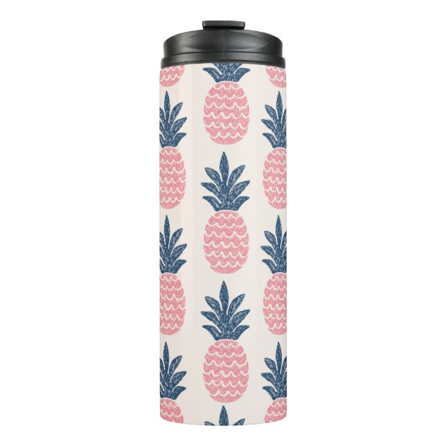 Nahtloses Muster bei Ananas Thermosbecher (Vorderseite)