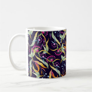 Nahtloses Muster, bestehend aus verschiedenen Pfla Kaffeetasse