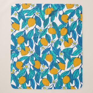 Nahtloses Muster. Blühende Zitrone. Blume Neroli. Sherpadecke