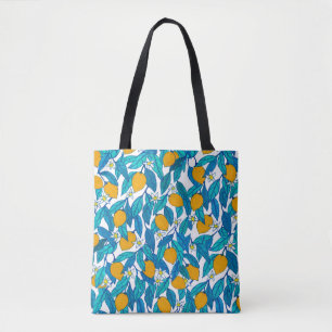 Nahtloses Muster. Blühende Zitrone. Blume Neroli. Tasche