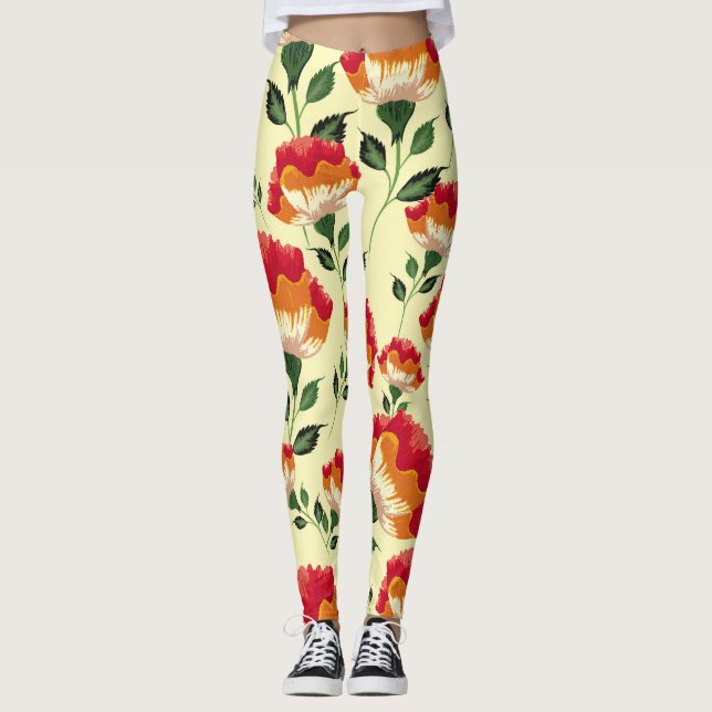 Nahtloses Muster, bunte Blume. Leggings (Vorderseite)