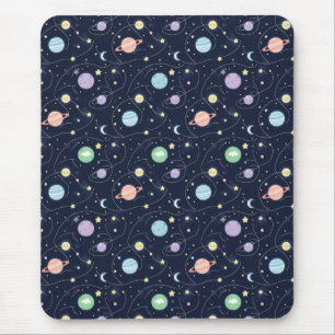 Nahtloses Muster der Planeten des Sonnensystems Mousepad