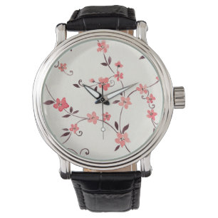 Nahtloses Muster des Aquarells mit angeredetem Armbanduhr