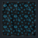 Nahtloses Muster des Tatzendruckes in der blauen Halstuch<br><div class="desc">Nahtloses Muster des Tatzendruckes in der blauen und schwarzen Farbe</div>