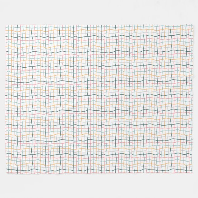 Nahtloses Muster durch Doodle-Linien Fleecedecke (Vorderseite (Horizontal))