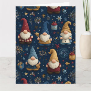 Nahtloses Muster festlicher Gnome Karte