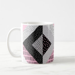 Nahtloses Muster, Fliesen aus Fliesen. Freehand Kaffeetasse