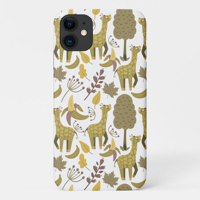Nahtloses Muster Giraffe, gelber weißer Hintergrun Case-Mate iPhone Hülle (Rückseite)