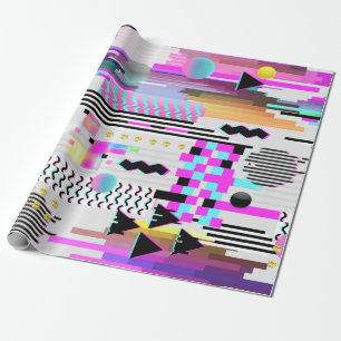 Nahtloses Muster-Glitch-Design. Cyberpunk Digital Geschenkpapier