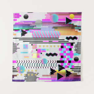 Nahtloses Muster-Glitch-Design. Cyberpunk Digital  Wandteppich