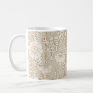 Nahtloses Muster, Hintergrund mit dekorativen Blum Kaffeetasse