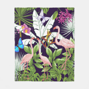 Nahtloses Muster, Hintergrund mit Flamingo und Tru Fleecedecke