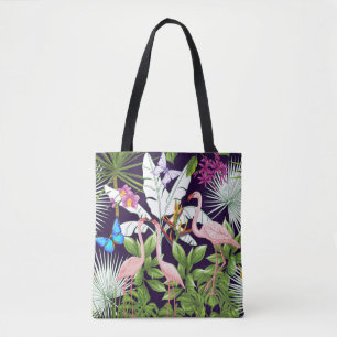 Nahtloses Muster, Hintergrund mit Flamingo und Tru Tasche