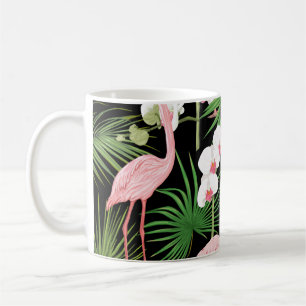 Nahtloses Muster, Hintergrund mit tropischen Pflan Kaffeetasse