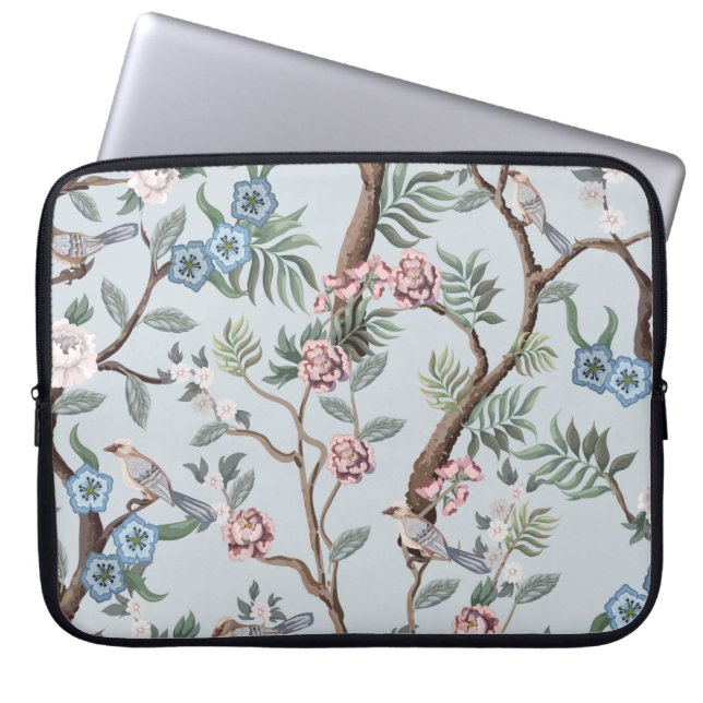 Nahtloses Muster im Chinoiserie-Stil mit Pionieren Laptopschutzhülle (Vorderseite)