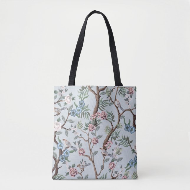 Nahtloses Muster im Chinoiserie-Stil mit Pionieren Tasche (Vorderseite)