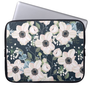Nahtloses Muster im floralen Aquarellstil: g Laptopschutzhülle