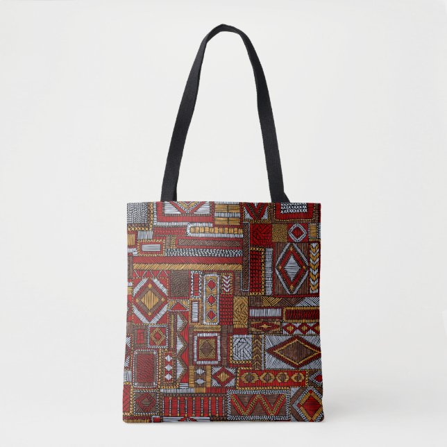 Nahtloses Muster im Patchwork-Stil. bestickt E Tasche (Vorderseite)