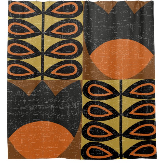 nahtloses Muster im skandinavischen Design-Stil. R Duschvorhang (Vorderseite)