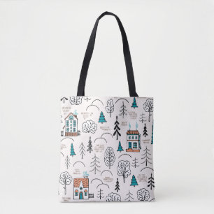 Nahtloses Muster im skandinavischen Stil. Kleines Tasche
