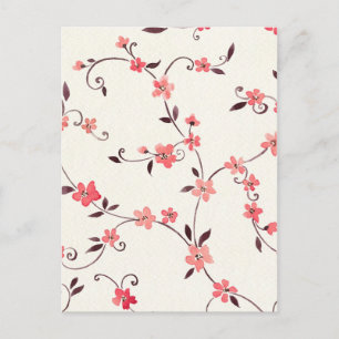 Nahtloses Muster in Aquarellfarbe mit stylischer F Postkarte