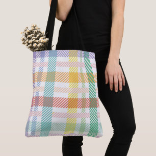 Nahtloses Muster Kariert Light Colorful Tasche