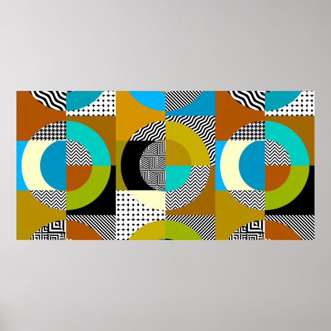 Nahtloses Muster. Kreismuster im geometrischen Pro Poster (Vorne)