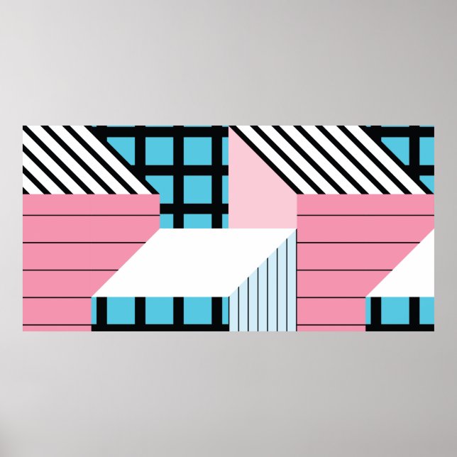 Nahtloses Muster mit abstrakten geometrischen Form Poster (Vorne)