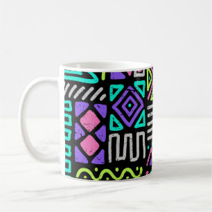 nahtloses Muster mit abstrakten Linien. geometrisc Kaffeetasse