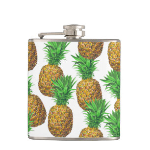 Nahtloses Muster mit Ananas Flachmann
