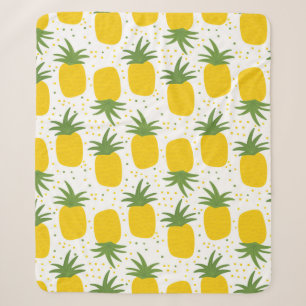 Nahtloses Muster mit Ananas. Gelbe Ananas Sherpadecke