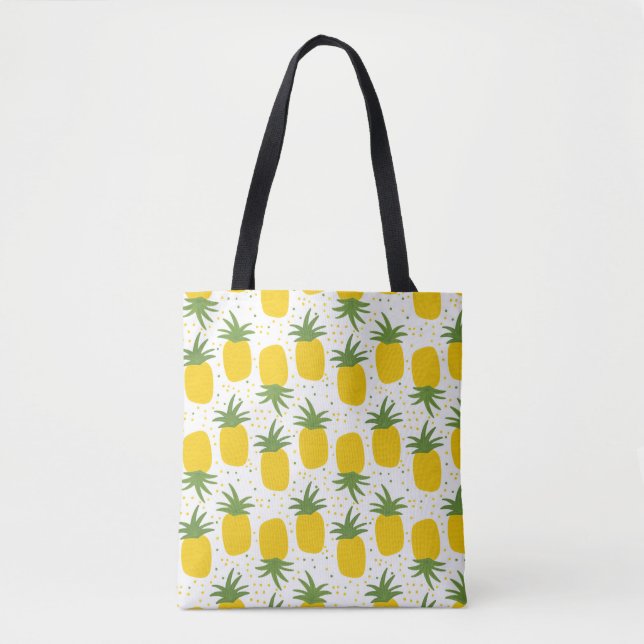 Nahtloses Muster mit Ananas. Gelbe Ananas Tasche (Vorderseite)