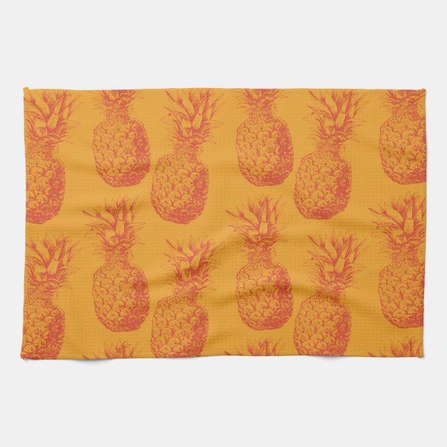 Nahtloses Muster mit Ananas Handtuch (Horizontal)