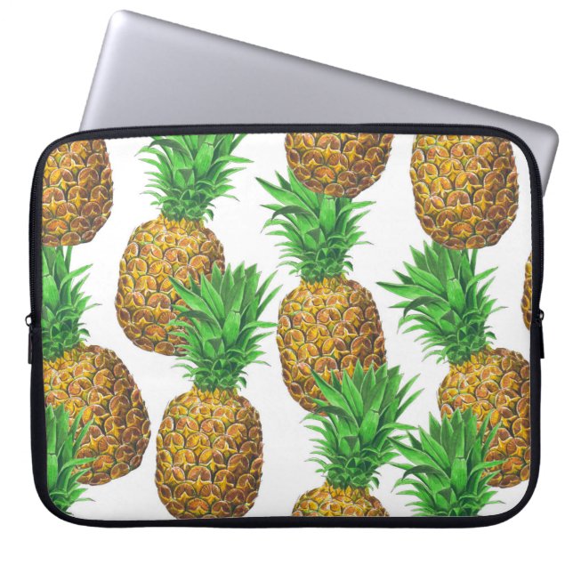 Nahtloses Muster mit Ananas Laptopschutzhülle (Vorderseite)