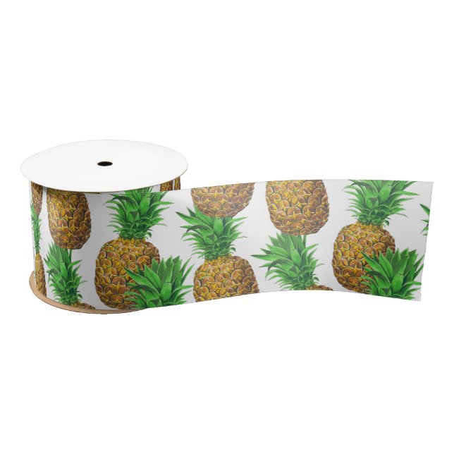 Nahtloses Muster mit Ananas Satinband (Spule)